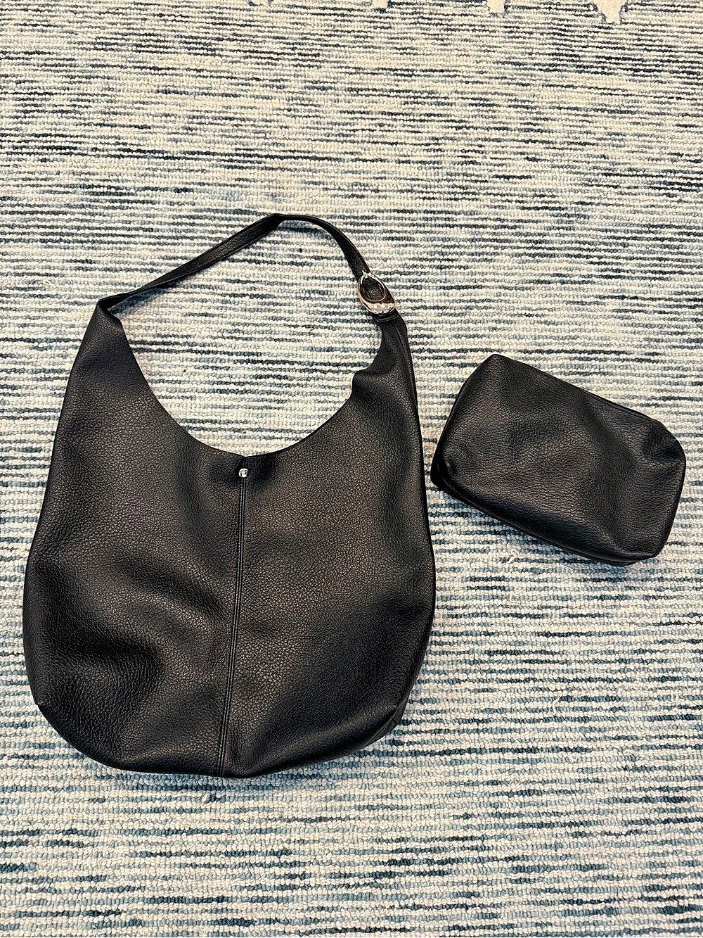 BCBGMAXAZRIA Hardware Ring Hobo Bag Black Shoulder Bag from Anthropologie!